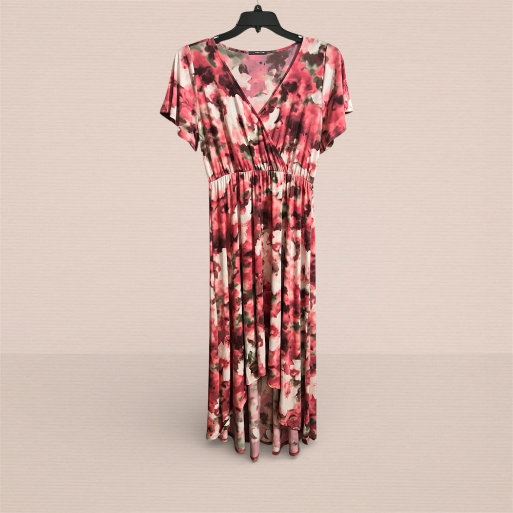 West Kei Pink and Cream Floral Maxi Dress